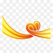 黄色卡通丝带分层爱心-空若网 黄色卡通丝带分层爱心-空若网