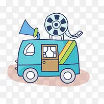 手绘录像带图案小汽车-空若网 手绘录像带图案小汽车-空若网