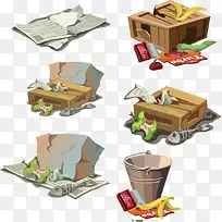 矢量卡通垃圾插画-空若网 矢量卡通垃圾插画-空若网