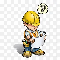 卡通建筑施工人员矢量素材-空若网 卡通建筑施工人员矢量素材-空若网