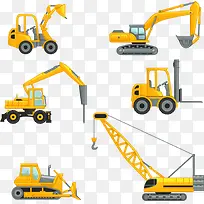 矢量黄色工程车辆-空若网 矢量黄色工程车辆-空若网
