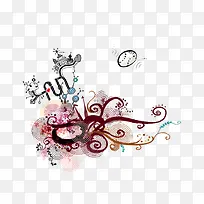 创意插画红色画花纹-空若网 创意插画红色画花纹-空若网