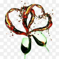 婚庆酒杯酒绕出心形-空若网 婚庆酒杯酒绕出心形-空若网