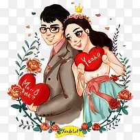 甜蜜爱情婚礼插画海报设计-空若网 甜蜜爱情婚礼插画海报设计-空若网