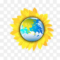 卡通菊花地球图片-空若网 卡通菊花地球图片-空若网