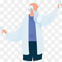 夸张实验员人物插画-空若网 夸张实验员人物插画-空若网