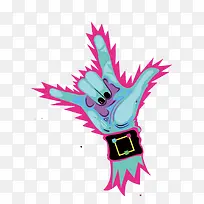 矢量蓝色潮流手势-空若网 矢量蓝色潮流手势-空若网