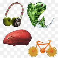 蔬菜水果造型素材-空若网 蔬菜水果造型素材-空若网