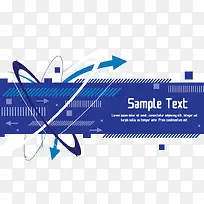 电子蓝色旗帜背景矢量素材-空若网 电子蓝色旗帜背景矢量素材-空若网