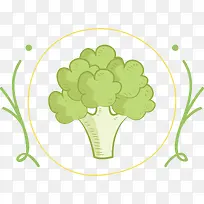 手绘绿色花菜-空若网 手绘绿色花菜-空若网