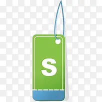 手绘蓝色绳子绿卡-空若网 手绘蓝色绳子绿卡-空若网