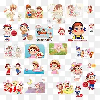 卡通牛奶妹人物素材-空若网 卡通牛奶妹人物素材-空若网