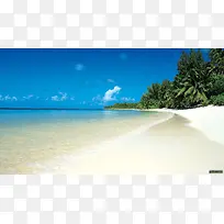 蓝天白云绿树沙滩-空若网 蓝天白云绿树沙滩-空若网