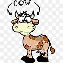 手绘大奶牛矢量图片素材-空若网 手绘大奶牛矢量图片素材-空若网