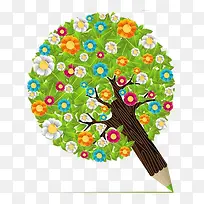 卡通树铅笔-空若网 卡通树铅笔-空若网