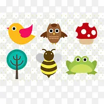卡通可爱小鸟动物蜜蜂-空若网 卡通可爱小鸟动物蜜蜂-空若网
