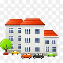卡通橙色建筑房屋-空若网 卡通橙色建筑房屋-空若网