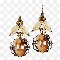 复古宝石叶子吊坠耳环-空若网 复古宝石叶子吊坠耳环-空若网