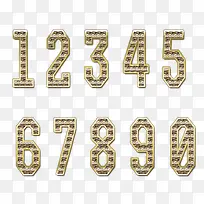 复古金边钻石阿拉伯数字PNG-空若网 复古金边钻石阿拉伯数字PNG-空若网