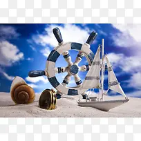 船舵沙滩背景-空若网 船舵沙滩背景-空若网