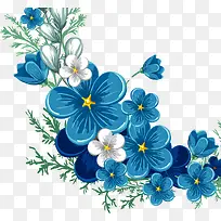 卡通手绘蓝色花边-空若网 卡通手绘蓝色花边-空若网