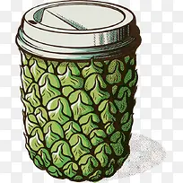 手绘菠萝杯-空若网 手绘菠萝杯-空若网