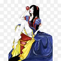 水彩长发白雪公主-空若网 水彩长发白雪公主-空若网