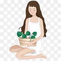 夏天卡通手绘小女孩-空若网 夏天卡通手绘小女孩-空若网