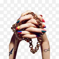 彩色美甲的修长手指-空若网 彩色美甲的修长手指-空若网