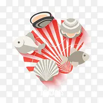 矢量扁平化海鲜-空若网 矢量扁平化海鲜-空若网