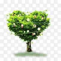 绿色爱心树-空若网 绿色爱心树-空若网
