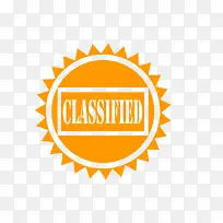 橙色矢量锯齿圆印章-空若网 橙色矢量锯齿圆印章-空若网