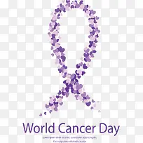 紫色爱心拼图癌症日海报-空若网 紫色爱心拼图癌症日海报-空若网