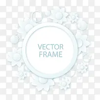 白色纸质花卉圆形边框矢量图-空若网 白色纸质花卉圆形边框矢量图-空若网
