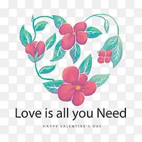 卡通手绘水彩爱情标签矢量图-空若网 卡通手绘水彩爱情标签矢量图-空若网