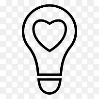灯泡快乐心光爱扁平化的图标免费-空若网 灯泡快乐心光爱扁平化的图标免费-空若网