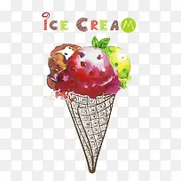 水彩冰淇淋-空若网 水彩冰淇淋-空若网