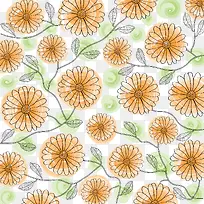 水彩手绘花卉底纹-空若网 水彩手绘花卉底纹-空若网