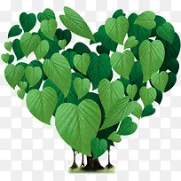 树叶拼凑爱心-空若网 树叶拼凑爱心-空若网