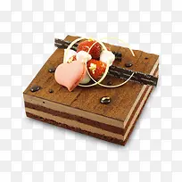 正方形草莓巧克力蛋糕矢量图-空若网 正方形草莓巧克力蛋糕矢量图-空若网