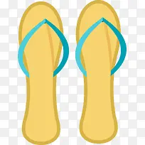 矢量扁平化沙滩拖鞋-空若网 矢量扁平化沙滩拖鞋-空若网