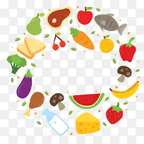 彩色世界粮食日食物贺卡矢量图-空若网 彩色世界粮食日食物贺卡矢量图-空若网