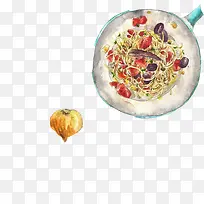 蔬菜炒面手绘画素材图片-空若网 蔬菜炒面手绘画素材图片-空若网