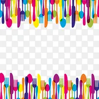 创意餐具边框背景矢量图-空若网 创意餐具边框背景矢量图-空若网