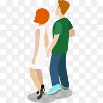 卡通扁平化人物背影-空若网 卡通扁平化人物背影-空若网
