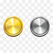 金色银色按钮素材-空若网 金色银色按钮素材-空若网
