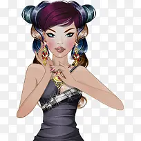 戴金色耳环时尚女孩子-空若网 戴金色耳环时尚女孩子-空若网