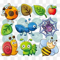 可爱的卡通昆虫矢量-空若网 可爱的卡通昆虫矢量-空若网