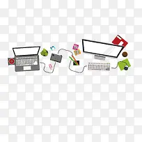 电脑办公用品矢量-空若网 电脑办公用品矢量-空若网
