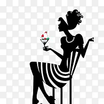 手绘时尚黑白美女图片-空若网 手绘时尚黑白美女图片-空若网